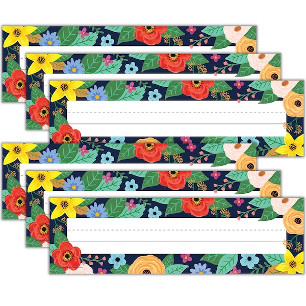 Teacher Created Resources Wildflowers Flat Name Plates, 216PK 6698 - main